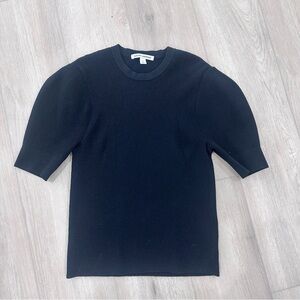 Autumn Cashmere puff sleeve short sleeve sweater black medium